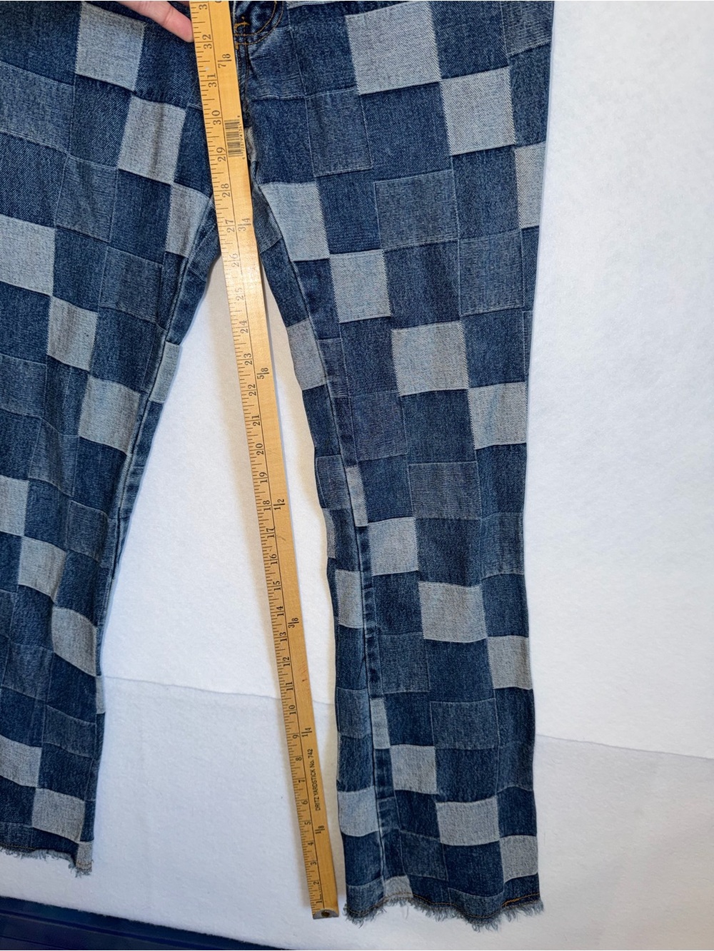 Vintage Zoey Beth Low Rise Patchwork Checkerboard Blue Jeans - Picture 5 of 11